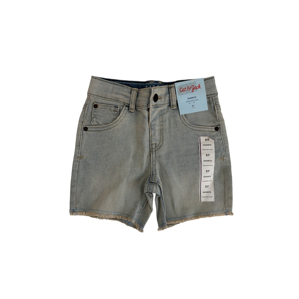 Cat & Jack Toddler Boys Light Wash Denim Shorts Adjustable Waist 2T NWT
